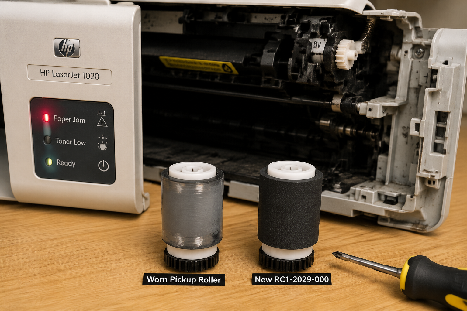 HP LaserJet 1020 Pickup Roller Failure: Paper Feed Jams & How to Fix It