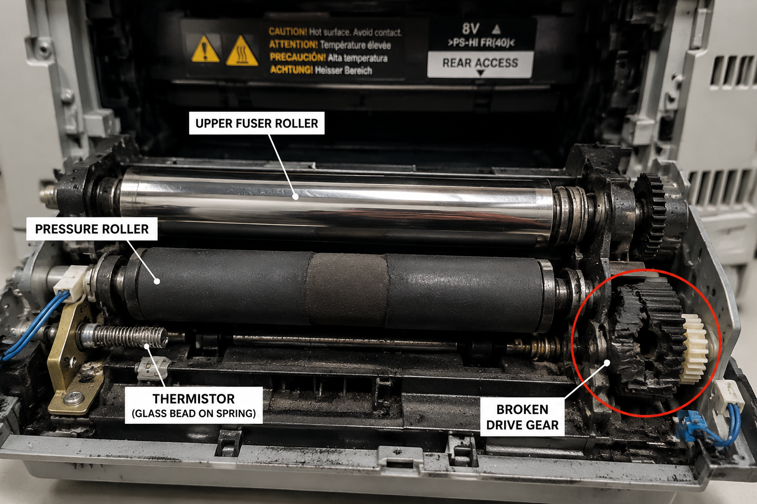 Printer Fuser Assembly Failure: Ghosting, Wrinkles, and Error Codes – Complete Diagnosis & Repair Guide